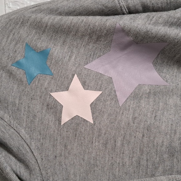 Wildfox Starlight Cropped Hoodie Sweatshirt in Heather Grey - Picture 5 of 10